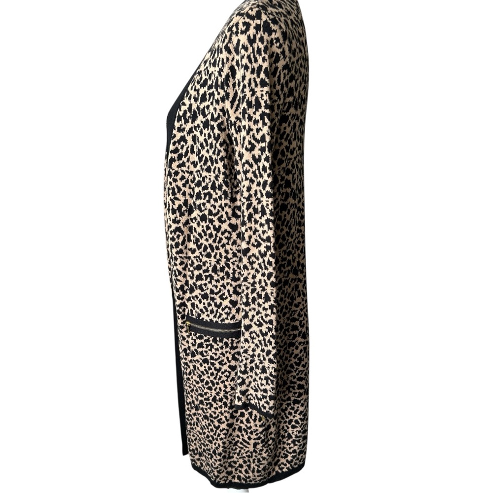 Rafaella Cheetah Print Cardigan with Black Trim - Picture 3 of 5